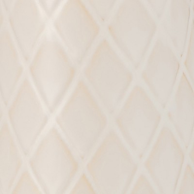 Ivory Beige 12" Ceramic Plaid Textured Vase