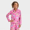 Girls' Disney Princess 2pc Coat Pajama Set - Pink - 3 of 4