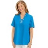 Collections Etc Striped Trimmed Polo Top - 2 of 4