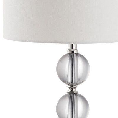 Fiona 23.5" Traditional Clear Crystal Table Lamp with Linen Shade