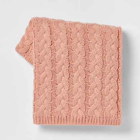 Solid Chunky Cable Knit Throw Blanket - Threshold™ - image 1 of 4