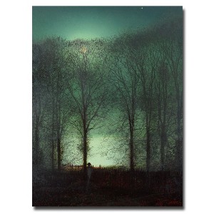 Trademark Fine Art -John Atkinson Grimshaw 'Figure in the Moonlight' Canvas Art - 1 of 2