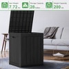 Infurnic Deck Boxes, Waterproof Outdoor Storage Box with Handle for Patio Furniture, Garden Tools, All Weather Use, Black, 14.76"*14.76"*29.52" - 3 of 4