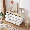 TIRAMISUBEST 6 Drawer Dresser for Bedroom with Deep Drawers, Wood Dressers & Chest of Drawers, Modern White Long Dressers for Closet Living Room - 2 of 4