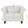 CAVINAS Adjustable Modern Home Sofa Chair Living Room, Rolled Arm 1 Seater Upholstered Sofa, Tufted Sofa Couch - 3 of 4