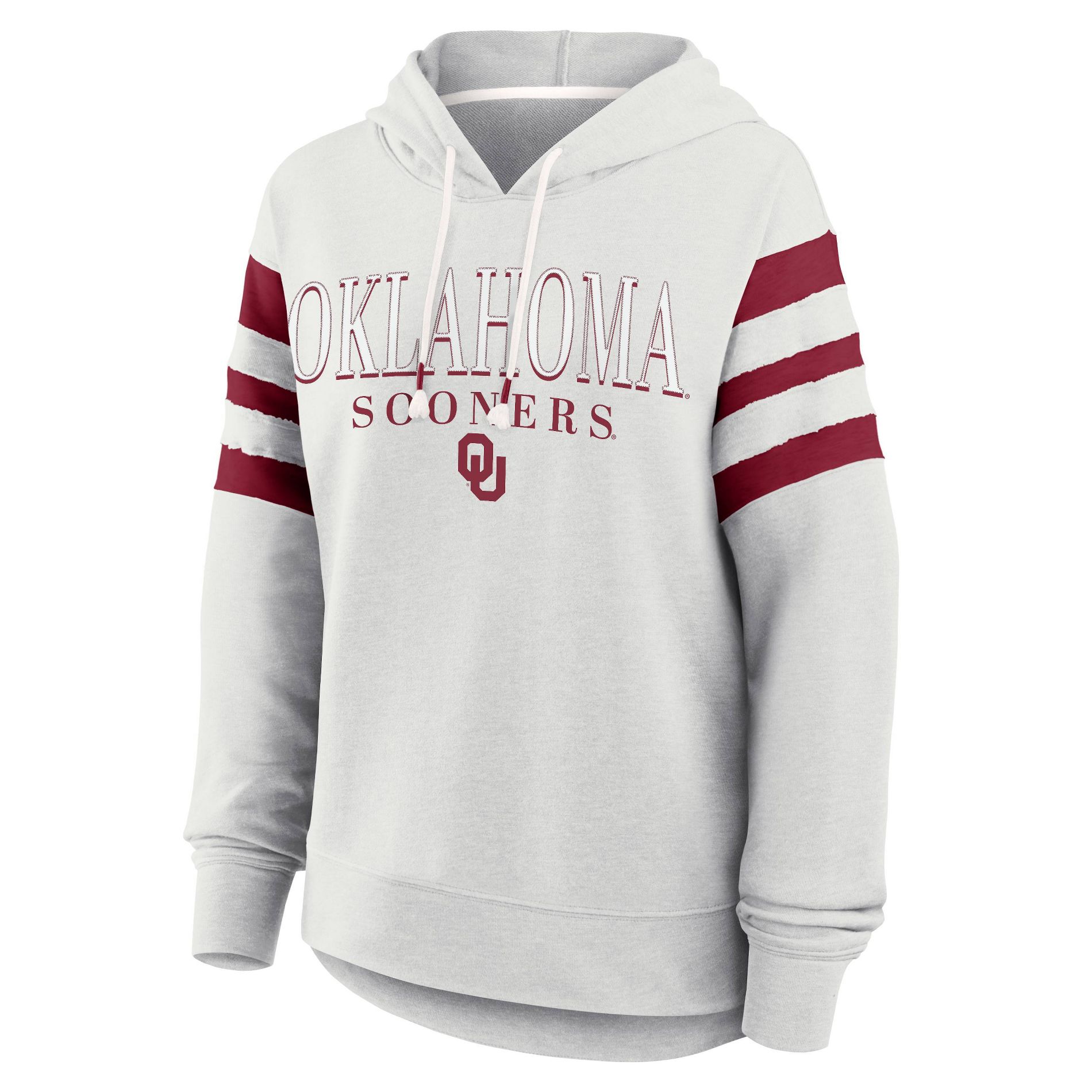 NCAA Oklahoma Sooners Women's Gray Fashion Hooded Sweatshirt - L