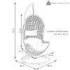 Sunnydaze Outdoor Resin Wicker Patio Cordelia Hanging Basket Egg Chair Swing with Cushion, Headrest, and Steel Stand Set- 3pc - 3 of 4