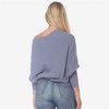 Anna-Kaci Women's Off-Shoulder Knit Sweater with Dolman Sleeves and Ribbed Fashion Cuffs - 2 of 4