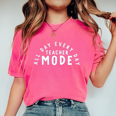 Simply Sage Market Teacher Mode All Day Garment Dyed Tee - S - Crunchberry