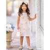 Pink Sequin Daisy Pearl-Accent Shift Dress Mia Belle Girls - 4 of 4