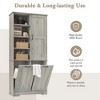 Freestanding Bathroom Storage Cabinet with Doors, Tilt-Out Laundry Hamper, Adjustable Shelves, and Open Storage Space - ModernLuxe - 4 of 4