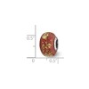 Black Bow Jewelry Red w/Gold Foil Ceramic & Sterling Silver Bead Charm, 14mm - 2 of 3