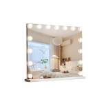 Fenchilin Vanity Hollywood Lighted Makeup Mirror with 15 Dimmable LED Bulbs for Dressing Room and Bedroom, Tabletop or Wall-Mounted, 22.8"x 18.1"