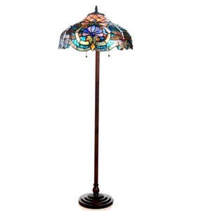 Chloe Lighting Lydia Tiffany-style 2 Light Victorian Floor Lamp 17" Shade - 1 of 2