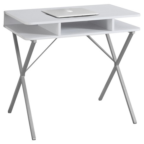 Tangkula White Computer Desk With Storage Wood Modern Writing Desk Large  Drawer & Rubber Wood Legs Study Desk For Small Space : Target