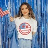 Simply Sage Market Women's Flag Smiley Face Short Sleeve Graphic Tee - 2 of 4