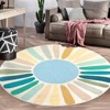 Boho Rugs Washable Kids Rug Non Slip Nursery Rug Low Pile Floor Mat Soft & Non-Shedding Sunshine Carpet Colorful Rainbow Printed Indoor Rugs - 2 of 4