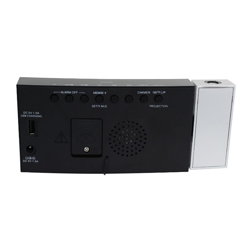 JENSEN Digital Dual Alarm Projection Clock Radio - Black (JCR-238), 4 of 7