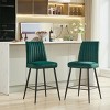 Conuter Height Stools Set of 2,Velvet Upholstered Counter Height Barstools Armless Bar Chiars for Kitchen,Island,Home Bar-The Pop Home - 2 of 4
