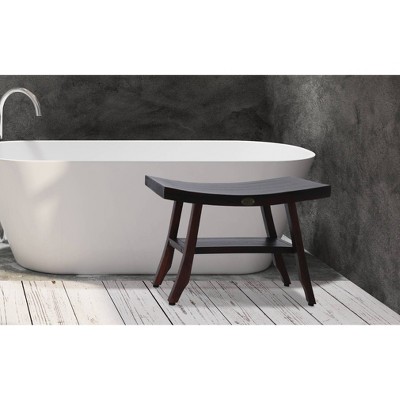 24" Satori DT162 Wide Teak Wood Shower Stool for Shaving Legs - DecoTeak: Rectangular, Non-Upholstered, 250lb Capacity