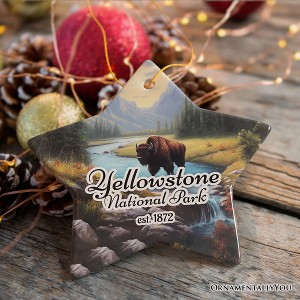 Artistic Yellowstone National Park Christmas Ornament, Gift for Nature Lovers| OrnamentallyYou - 1 of 4