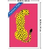 Trends International Reinders: Animals - Yellow Cat (Cheetah) Framed Wall Poster Prints White Framed Version 22.375" x 34" - 3 of 4
