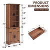 Farmhouse Bookshelf with Storage Cabinet, 72" Tall Bookcase with Drawer and Barn Door for Office Library, Living Room - 2 of 4
