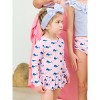 RuffleButts Girls UPF50+ Sun Protected Scallop Hem Long Sleeve Rash Guard Bikini - 3 of 4