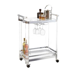 Kitchen Cart with Towel Rack, Bottle Storage Rack and Stemware Rack - 1 of 4