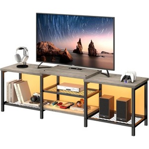 Homhougo TV Stand to 75 Inch TV, 66.9" Entertainment Center with Power Outlet,TV Media Console Table with 3-Tier Open Storage Shelves, Grey - 1 of 4