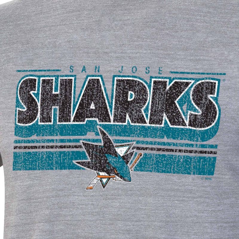 NHL San Jose Sharks Men&#39;s Short Sleeve Tri-Blend T-Shirt, 3 of 4