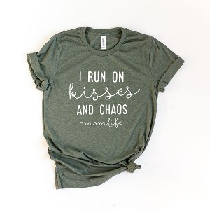 Simply Sage Market Women's I Run On Kisses and Chaos Short Sleeve Graphic Tee - 1 of 3