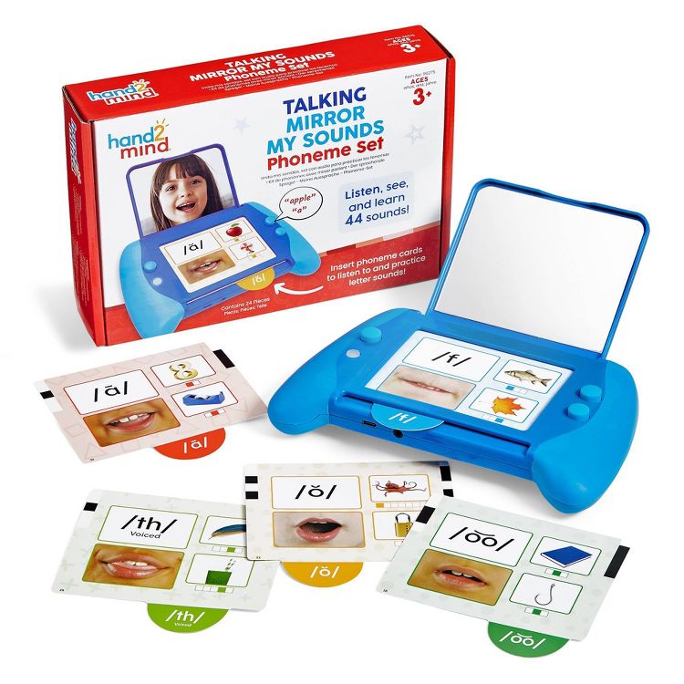 hand2mind Talking Mirror My Sounds Phoneme Set: Preschool Language Skills Plastic Teaching Charts & Props, 25 Pieces, 1 of 8