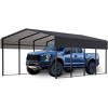 Acekool 10x15FT Heavy Duty Metal Carport with Galvanized Steel Roof, Powder-Coated Frame & Anchor Rods for Trucks, Boats, and Outdoor Shelter - 2 of 4