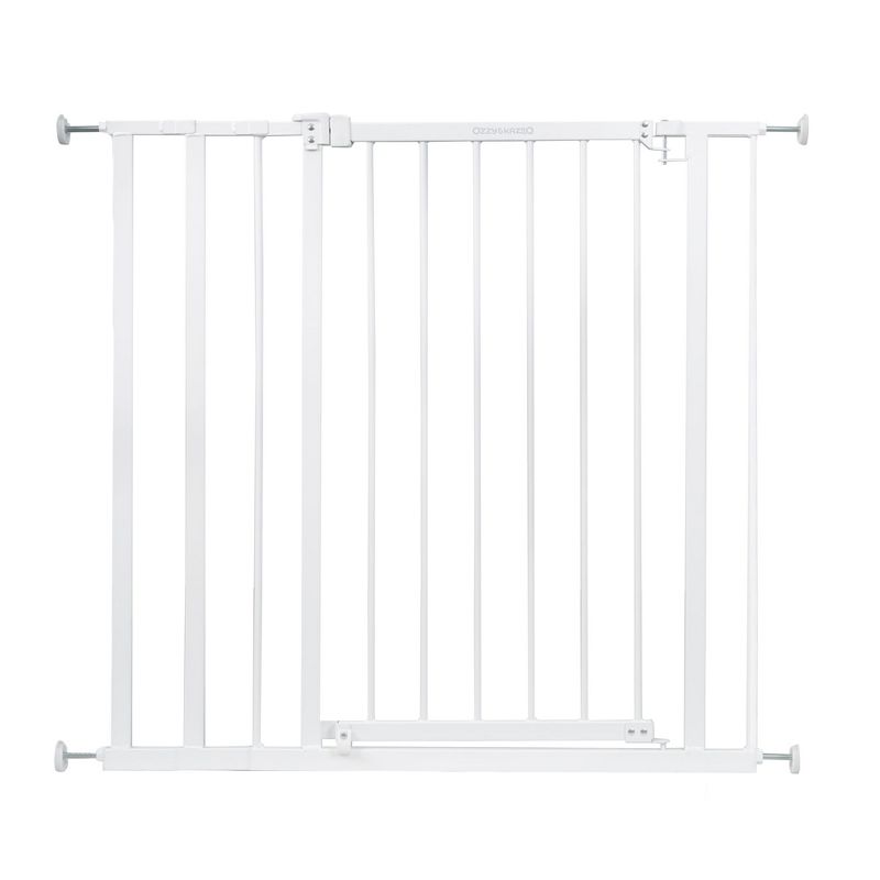 Ingenuity Ozzy & Kazoo Extra Tall Walk Through Dog Gate For Doorways and Stairways, Fits Openings 28.75 to 39.75 Inches Wide at 36 Inches Tall, White, 1 of 7