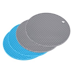 Unique Bargains Silicone Pot Holder Teapot Coaster Trivet Mat 4 Pcs - 1 of 4