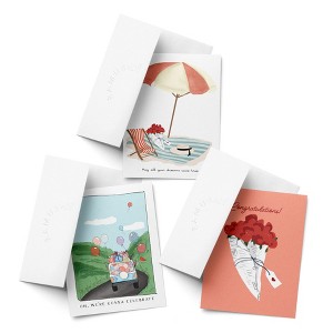 Celebration/Graduation Assorted Greeting Card Pack (3ct) "Celebrate, Flowers, Beach" by Ramus & Co - 1 of 4