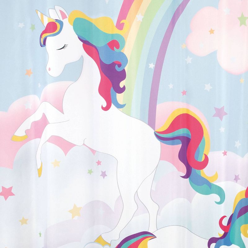 Unicorn and Rainbow Kids&#39; Shower Curtain - Allure Home Creations, 4 of 8