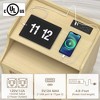 Racxily Nightstand with Charging Station Bedside Table with Rattan Door&Adjustable Shelf, Wood Couch Side Table End Table for Bedroom, Natural Oak - 2 of 4