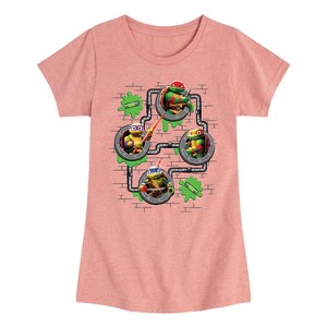 Girls' - Teenage Mutant Ninja Turtles - Battle Tycoon Sewer Fitted Short Sleeve Graphic T-Shirt - 1 of 4