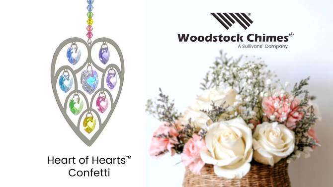 Woodstock Crystal Suncatchers, Heart of Hearts Confetti, Crystal Wind Chimes For Inside, Office, Kitchen, Living Room Décor, 4.5"L, 2 of 8, play video