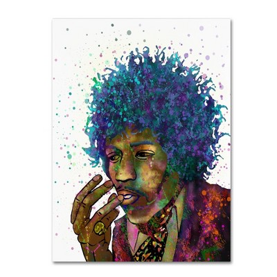 24" x 32" Jimi Hendrix by Marlene Watson - Trademark Fine Art