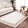 Hauteloom Azrika Beige Checkered Washable Rug - 4 of 4
