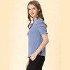 INSPIRE CHIC Women's Bow Tie Collar Elegant Office Short Sleeve Blouse - 4 of 4