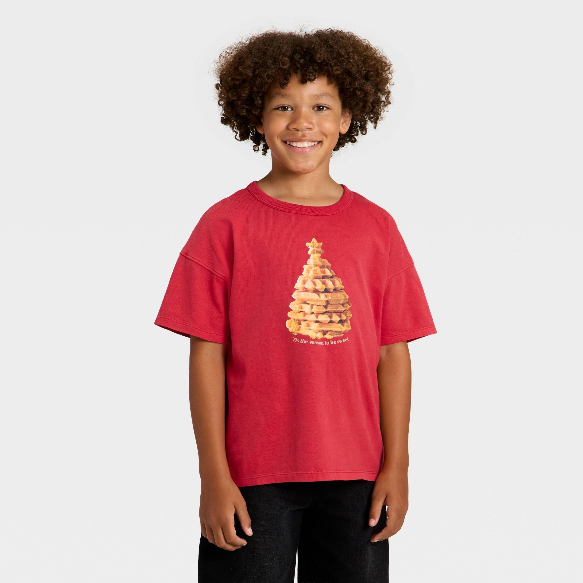 Boys' Short Sleeve Oversized Fit T-Shirt - Cat & Jack™ Dark Red