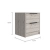 Vynxaria Modern 2-Drawer Nightstand, Manufactured Wood, Sleek Bar Handles, Metal Hardware, Compact Design with Ample Storage - 3 of 4
