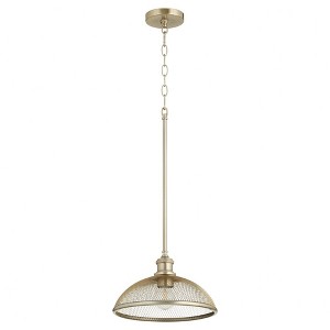 Quorum Lighting Omni 1-Light Pendant, Aged Brass, 12 Width, Transitional Style, Dry Rated - 1 of 1