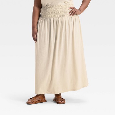 Women's Knit Smocked Maxi A-Line Skirt - Universal Thread™