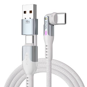 STATIK PowerPivot Pro 360-Degree Nylon Braided USB-C to USB-C Charging Cable - 1 of 4