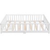 Queen Size Floor Bed with Door and Fence, Montessori Bed with Guardrails and Solid Slats, Solid Wood Platform Bed Frame - 3 of 4